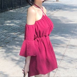 3 for 30 Off shoulder burgundy skorts bodysuit jumper
